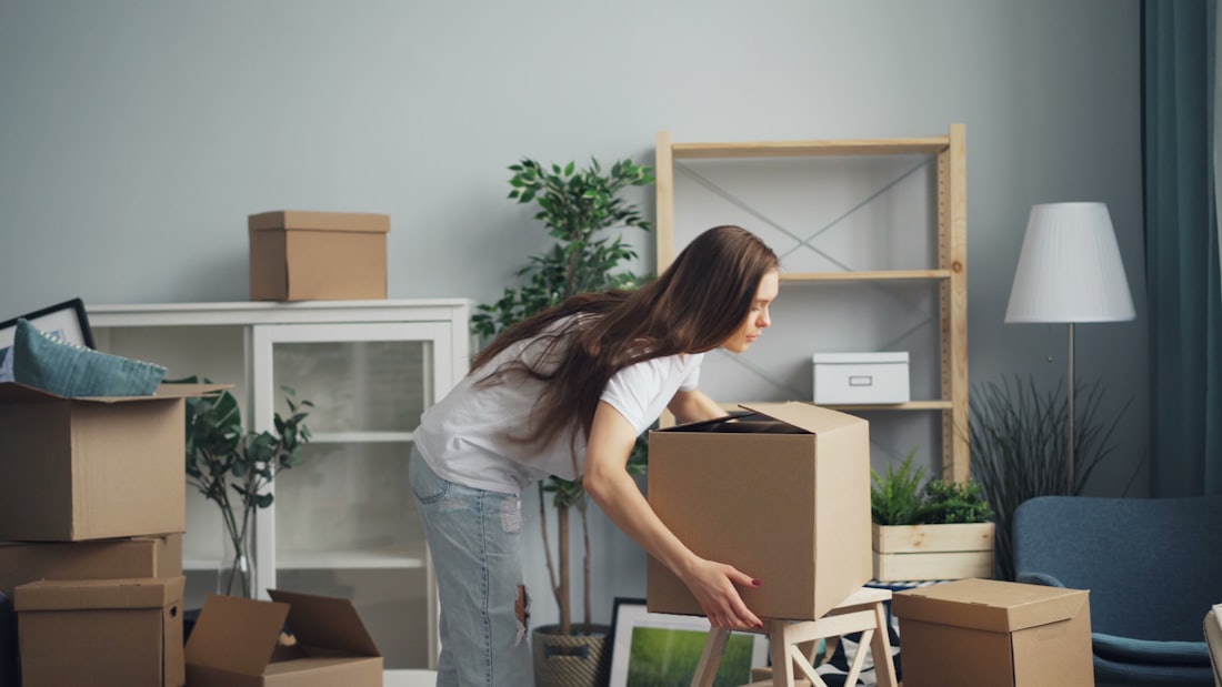 Wrapped furniture loaded for removal